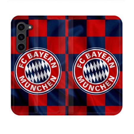 Housse Cuir Portefeuille Pour Samsung Galaxy S23 Foot Bayern Munich Carreaux