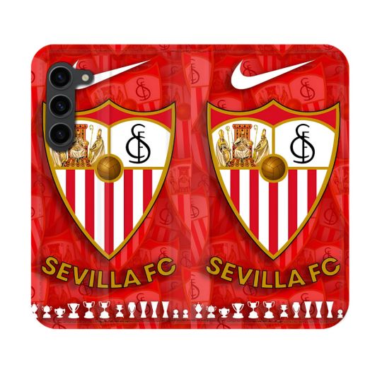 Housse Cuir Portefeuille Pour Samsung Galaxy S23 Foot FC Sevilla