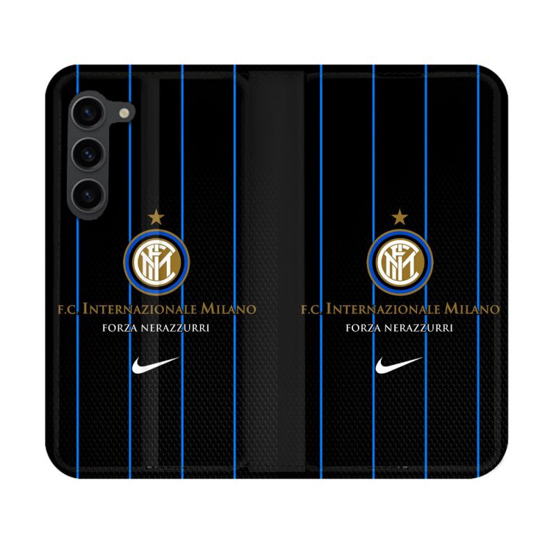 Housse Cuir Portefeuille Pour Samsung Galaxy S23 Foot Inter Milan