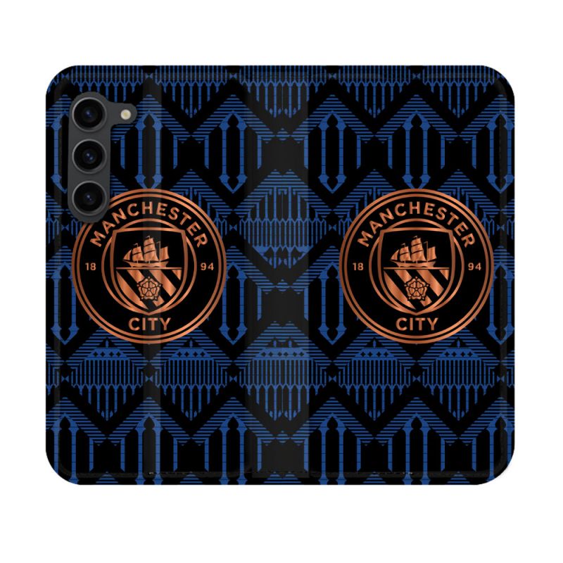 Housse Cuir Portefeuille Pour Samsung Galaxy S23 Foot Manchester City