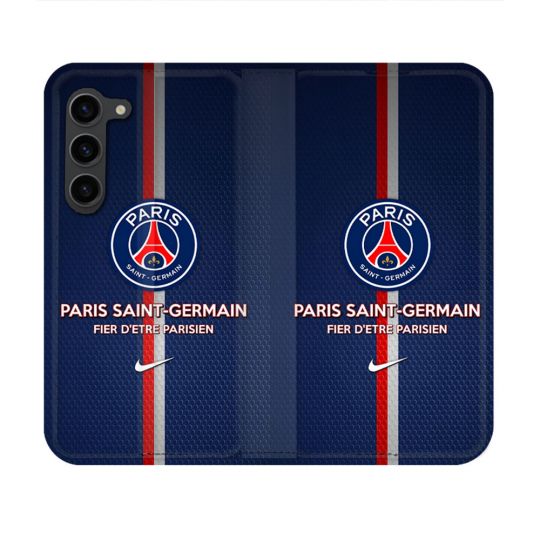 Housse Cuir Portefeuille Pour Samsung Galaxy S23 Foot PSG Fier
