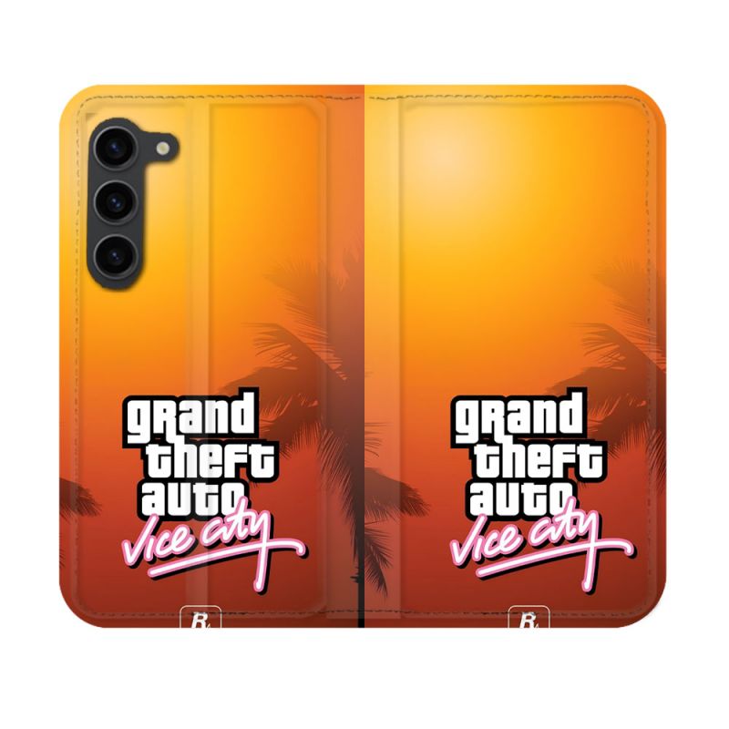 Housse Cuir Portefeuille Pour Samsung Galaxy S23 GTA Vice City
