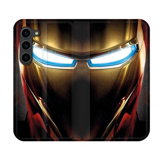 Housse Cuir Portefeuille Pour Samsung Galaxy S23 Iron Man Casque