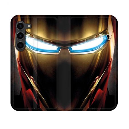 Housse Cuir Portefeuille Pour Samsung Galaxy S23 Iron Man Casque