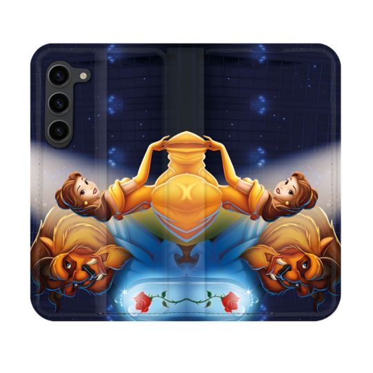 Housse Cuir Portefeuille Pour Samsung Galaxy S23 La Belle et La Bête
