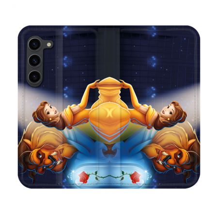 Housse Cuir Portefeuille Pour Samsung Galaxy S23 La Belle et La Bête