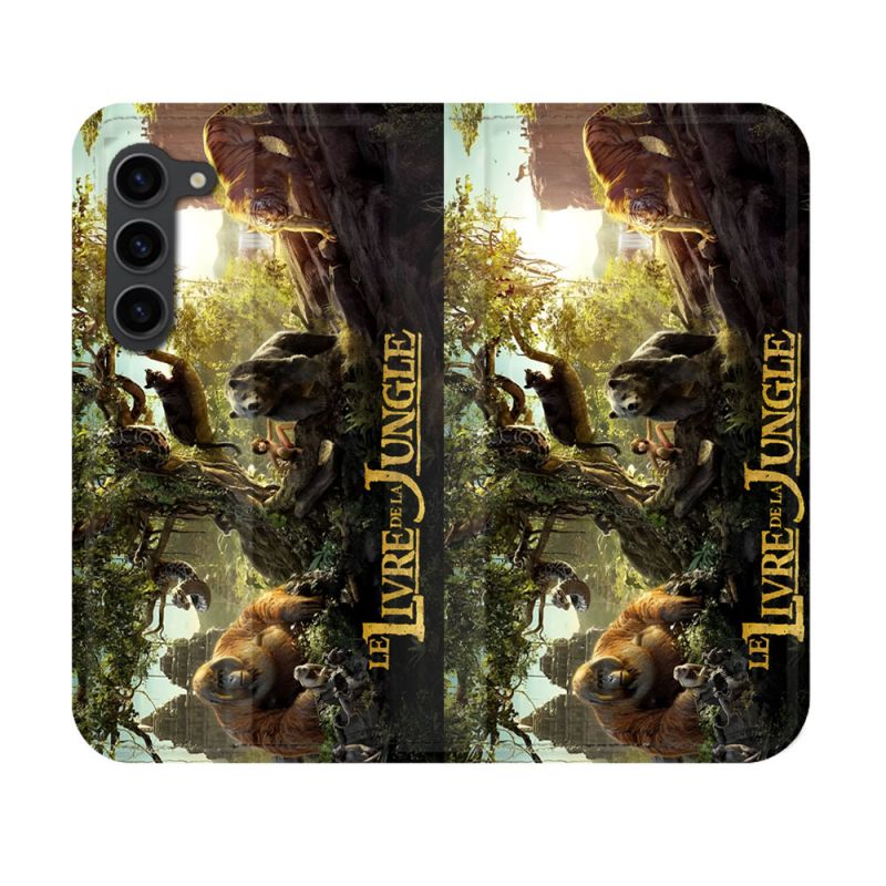 Housse Cuir Portefeuille Pour Samsung Galaxy S23 Le Livre De La Jungle Affiche