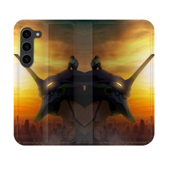 Housse Cuir Portefeuille Pour Samsung Galaxy S23 Manga Evangelion