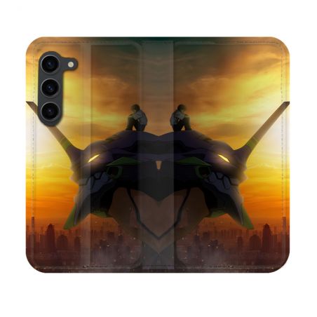 Housse Cuir Portefeuille Pour Samsung Galaxy S23 Manga Evangelion