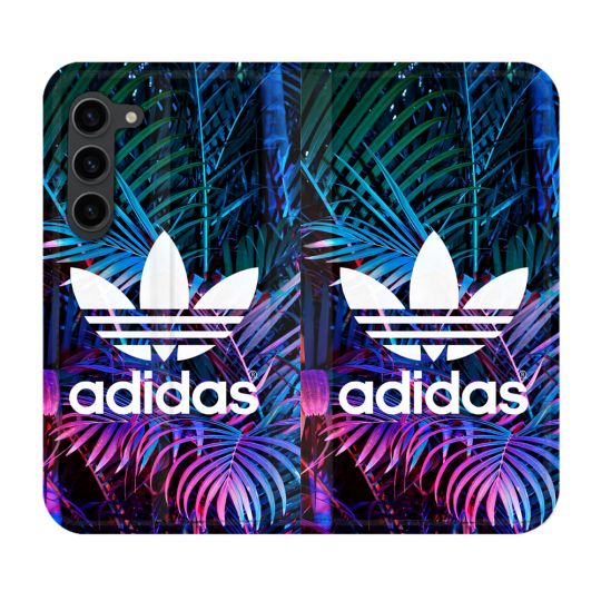 Housse Cuir Portefeuille Pour Samsung Galaxy S23 Plus Adidas Palmier