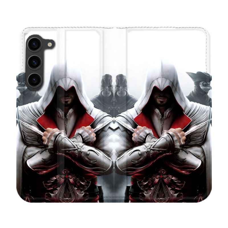 Housse Cuir Portefeuille Pour Samsung Galaxy S23 Plus Assassin Creed Mask