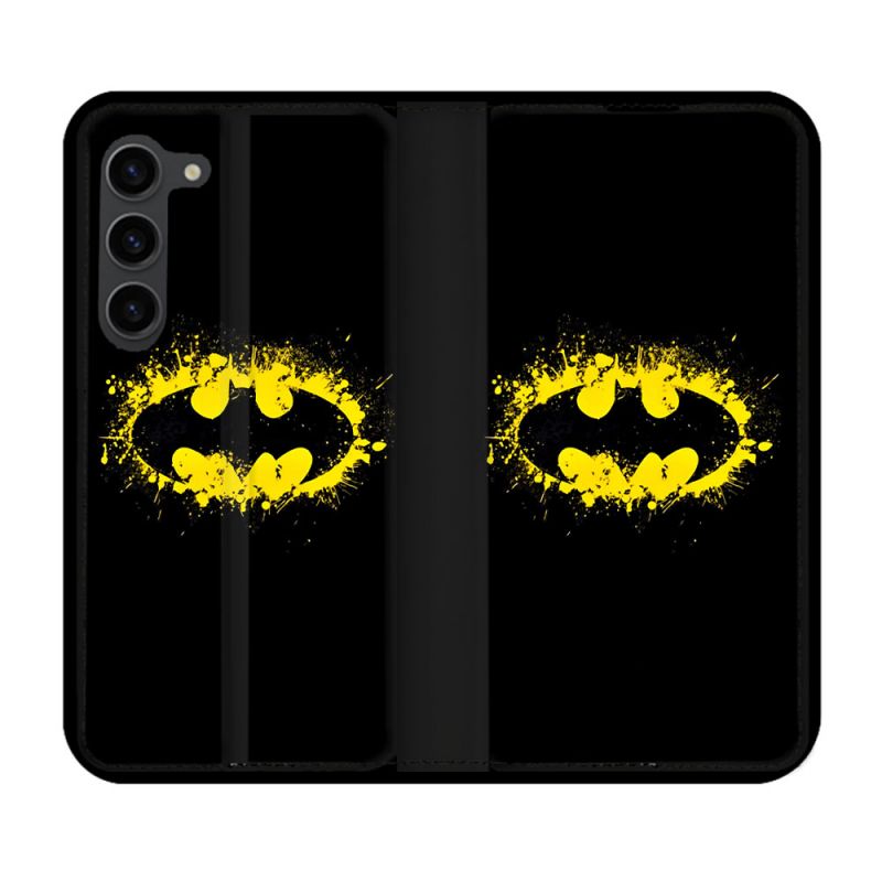 Housse Cuir Portefeuille Pour Samsung Galaxy S23 Plus Batman Logo