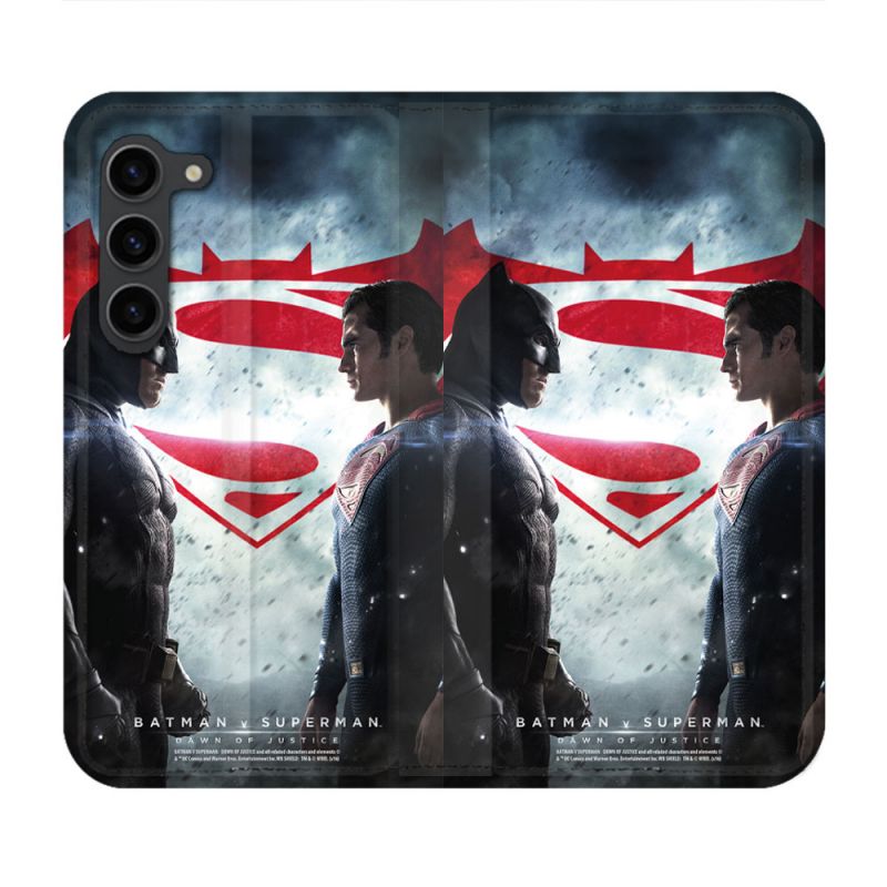 Housse Cuir Portefeuille Pour Samsung Galaxy S23 Plus Batman VS Superman