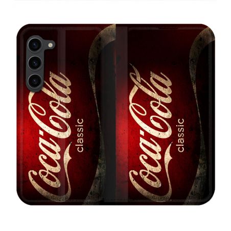 Housse Cuir Portefeuille Pour Samsung Galaxy S23 Plus Coca Cola Classique