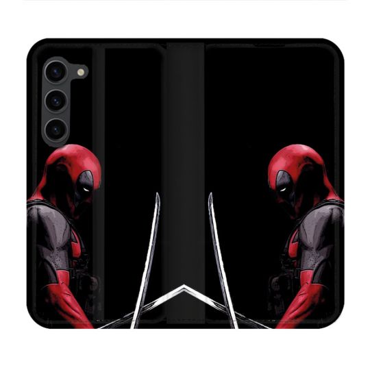Housse Cuir Portefeuille Pour Samsung Galaxy S23 Plus Deadpool Epee
