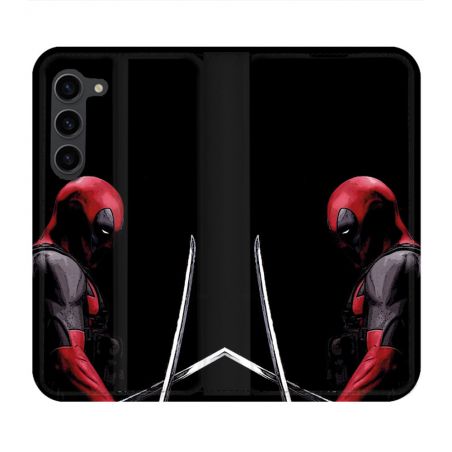 Housse Cuir Portefeuille Pour Samsung Galaxy S23 Plus Deadpool Epee