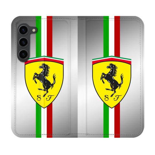 Housse Cuir Portefeuille Pour Samsung Galaxy S23 Plus Ferrari Ligne