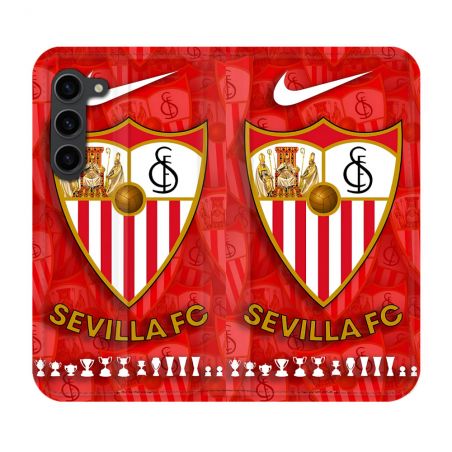 Housse Cuir Portefeuille Pour Samsung Galaxy S23 Plus Foot FC Sevilla