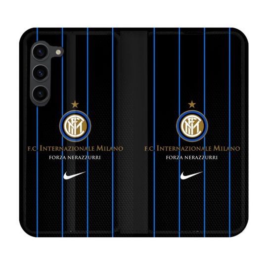 Housse Cuir Portefeuille Pour Samsung Galaxy S23 Plus Foot Inter Milan
