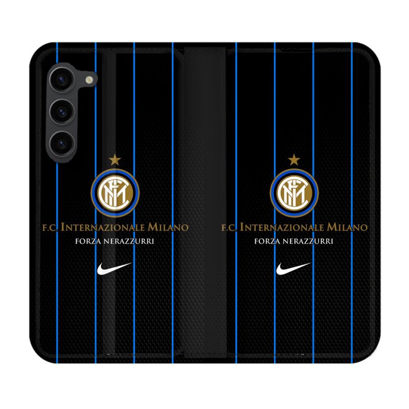 Housse Cuir Portefeuille Pour Samsung Galaxy S23 Plus Foot Inter Milan
