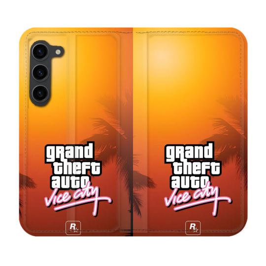 Housse Cuir Portefeuille Pour Samsung Galaxy S23 Plus GTA Vice City