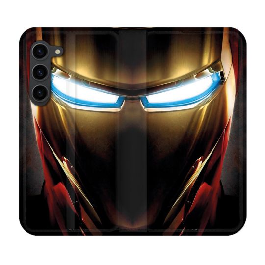 Housse Cuir Portefeuille Pour Samsung Galaxy S23 Plus Iron Man Casque