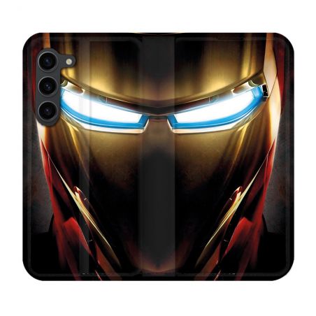 Housse Cuir Portefeuille Pour Samsung Galaxy S23 Plus Iron Man Casque