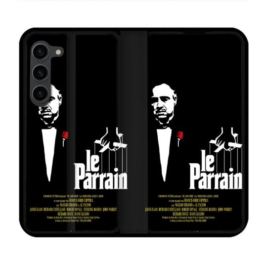 Housse Cuir Portefeuille Pour Samsung Galaxy S23 Plus Le Parrain Affiche