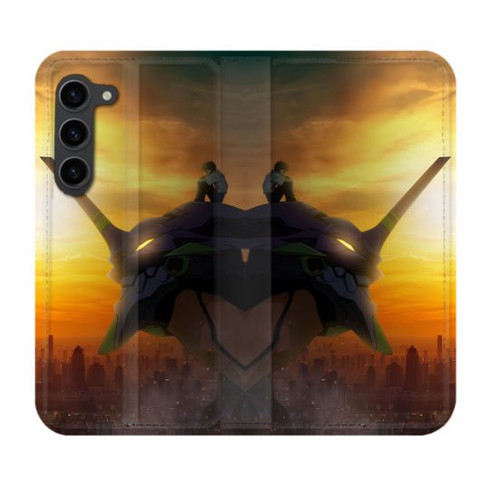 Housse Cuir Portefeuille Pour Samsung Galaxy S23 Plus Manga Evangelion