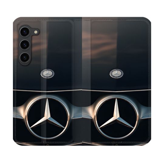 Housse Cuir Portefeuille Pour Samsung Galaxy S23 Plus Mercedes Calendre