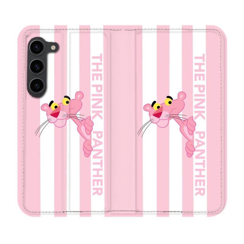 Housse Cuir Portefeuille Pour Samsung Galaxy S23 Plus Panthere Rose