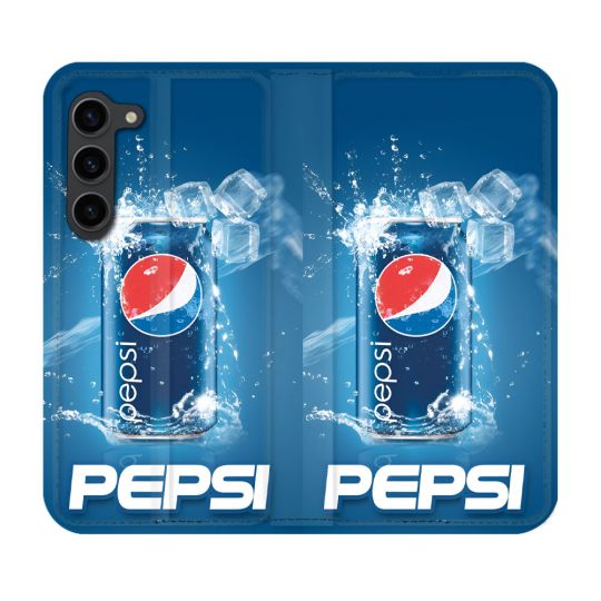 Housse Cuir Portefeuille Pour Samsung Galaxy S23 Plus Pepsi