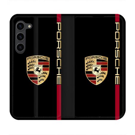 Housse Cuir Portefeuille Pour Samsung Galaxy S23 Plus Porsche Line