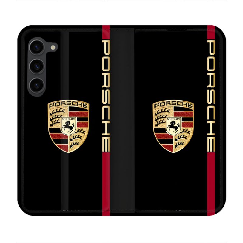 Housse Cuir Portefeuille Pour Samsung Galaxy S23 Plus Porsche Line