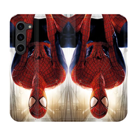 Housse Cuir Portefeuille Pour Samsung Galaxy S23 Plus Spiderman Invers