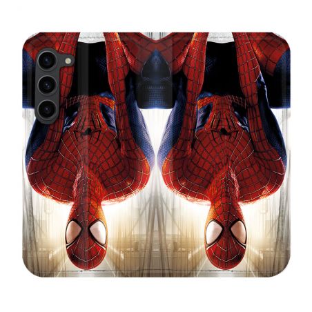 Housse Cuir Portefeuille Pour Samsung Galaxy S23 Plus Spiderman Invers