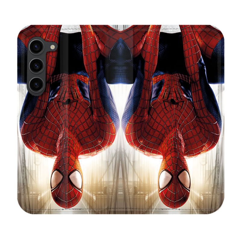 Housse Cuir Portefeuille Pour Samsung Galaxy S23 Plus Spiderman Invers