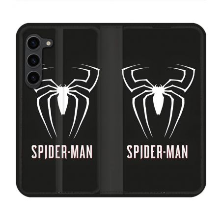 Housse Cuir Portefeuille Pour Samsung Galaxy S23 Plus Spiderman Logo