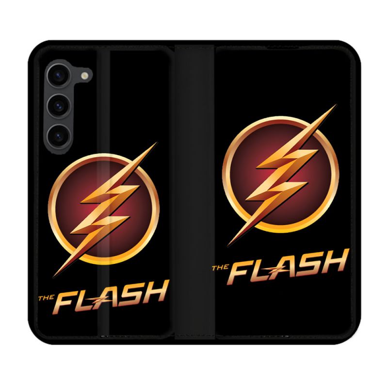 Housse Cuir Portefeuille Pour Samsung Galaxy S23 Plus The Flash Logo