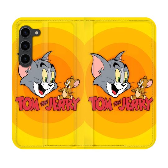 Housse Cuir Portefeuille Pour Samsung Galaxy S23 Plus Tom Jerry