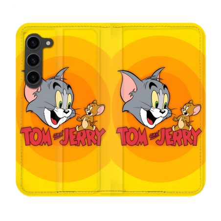 Housse Cuir Portefeuille Pour Samsung Galaxy S23 Plus Tom Jerry