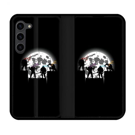 Housse Cuir Portefeuille Pour Samsung Galaxy S23 Plus Tortue Ninja Ombre