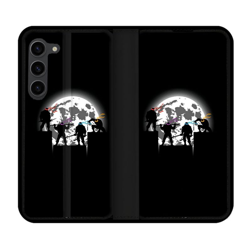 Housse Cuir Portefeuille Pour Samsung Galaxy S23 Plus Tortue Ninja Ombre