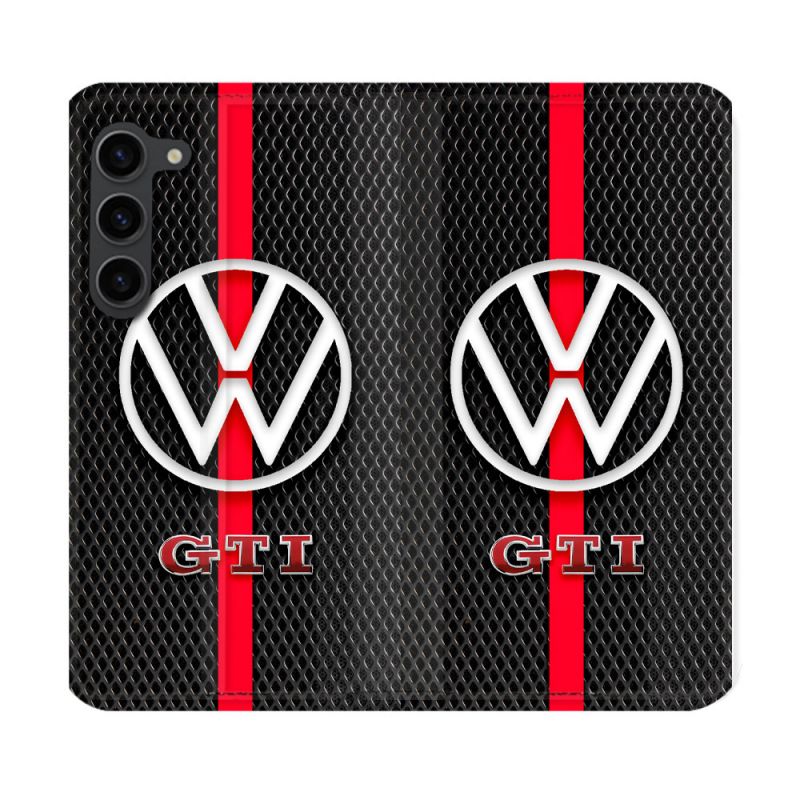 Housse Cuir Portefeuille Pour Samsung Galaxy S23 Plus Volkwagen Line