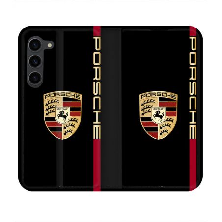 Housse Cuir Portefeuille Pour Samsung Galaxy S23 Porsche Line