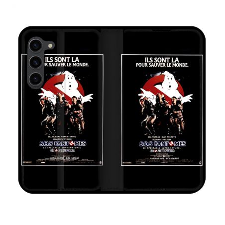 Housse Cuir Portefeuille Pour Samsung Galaxy S23 SOS Fantome Affiche