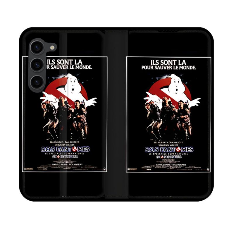 Housse Cuir Portefeuille Pour Samsung Galaxy S23 SOS Fantome Affiche