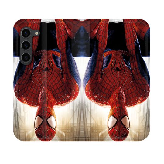 Housse Cuir Portefeuille Pour Samsung Galaxy S23 Spiderman Invers
