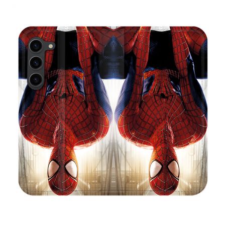 Housse Cuir Portefeuille Pour Samsung Galaxy S23 Spiderman Invers