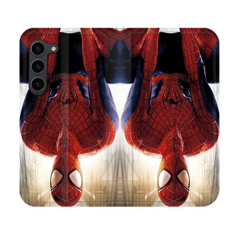 Housse Cuir Portefeuille Pour Samsung Galaxy S23 Spiderman Invers